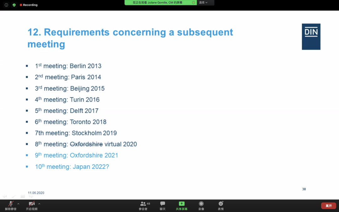国际标准会议 | 中国代表团参加ISO/TC 274第八次成员大会
